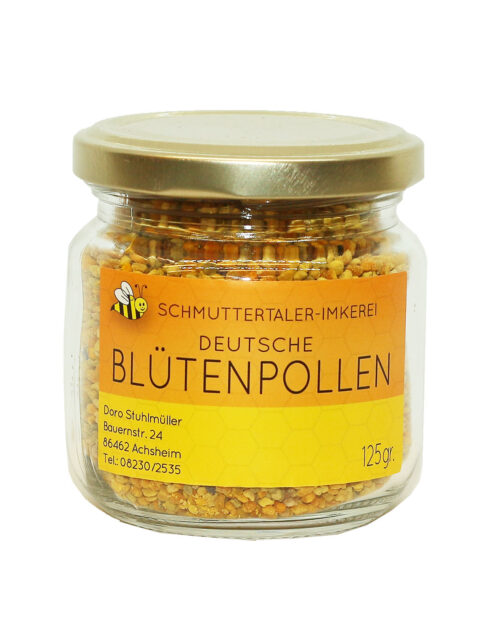 Blütenpollen für Tiere, 125 gr. im Glas von einer zertifizierten Imkerei aus den Westlichen Wäldern